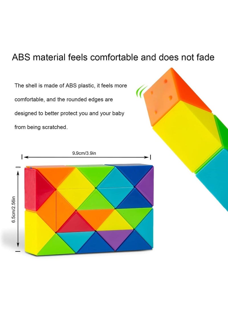 واي آند دي لعبة مكعب الثعبان المرن، أحجية ملتوية مكونة من 24 قطعة، حجم كبير، لعبة ثعبان سحري بألوان قوس قزح، لعبة لتنمية الذكاء، مناسبة كهدايا صغيرة، هدايا حفلات، حشوات لأكياس الهدايا للأطفال والمراهقين والبالغين. - Image 5